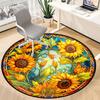 1pc Sunflower Stained Glass Chair Carpet for Office Non-Slip, Machine Washable Rug for Office - Holiday DecorMachine Made yy251029010