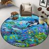 Океанические дельфины ковер 3D морской организм круглый противоскользящий коврик для спальни напольное компьютерное кресло украшение дома
