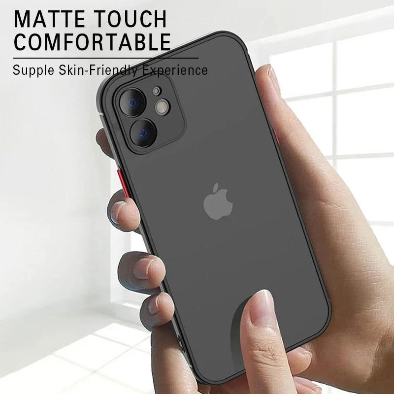 Матовый Чехол Для Телефона Для 14 13 12 15 Pro Max Mini Роскошный Мягкий Силиконовый Ударопрочный Чехол Для 11 XS MAX X XR 7 8 Plus SE