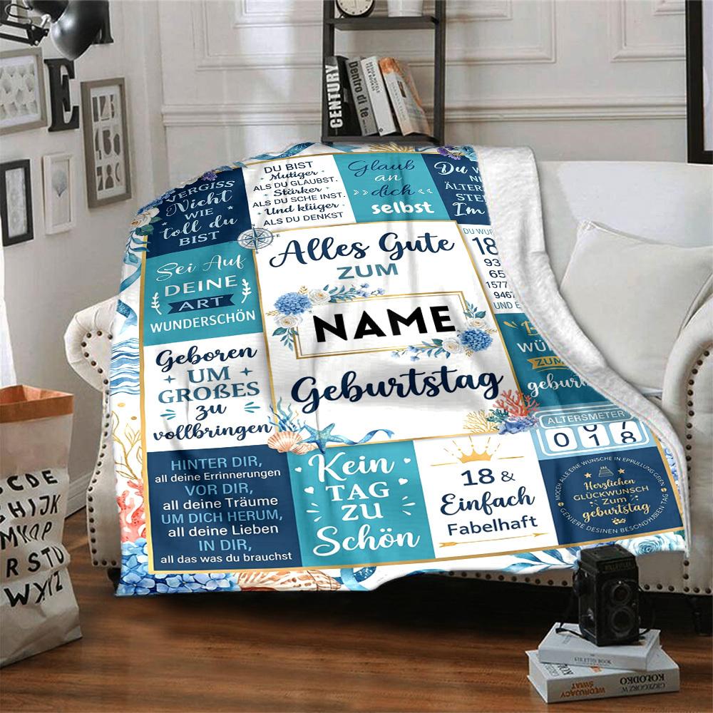 Floral Birthday Wishes Blanket Customize Your Name Warmthful Decor Perfect For Sofa Couch Office Bed Picnics For All Occasions Stylish Decor Perfect