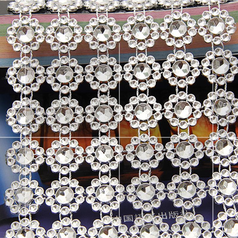 Свадебная обертка Charm Rhinestone Ribbon Diamond Mesh Ribbon Diamond Wedding wrap silver bling party tape Diamond Mesh Ribbon mesh rhinestone mesh