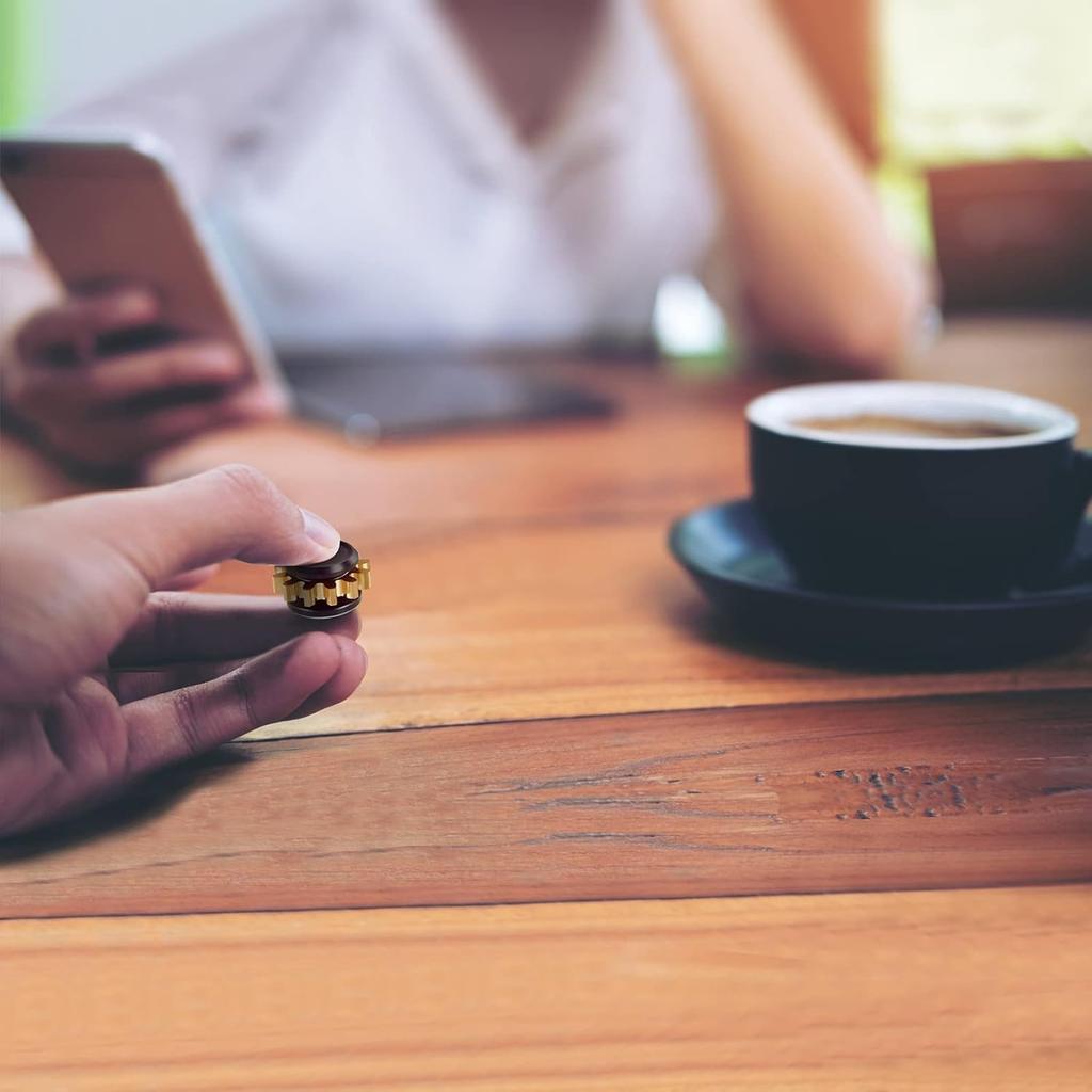 Copper Gear Metal Spinner Toy Small Fidget Toy Solid Metal Brass Gear Mini Steel Bearing for Adults Copper Gear Design Boredom Killing Time Toys