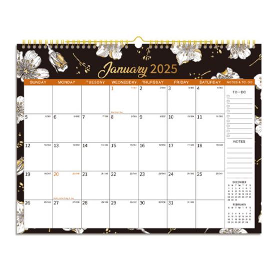 Настенный календарь 2025 года, ежемесячный ежедневник, 12-месячный органайзер для расписания, настенное украшение для домашнего офиса