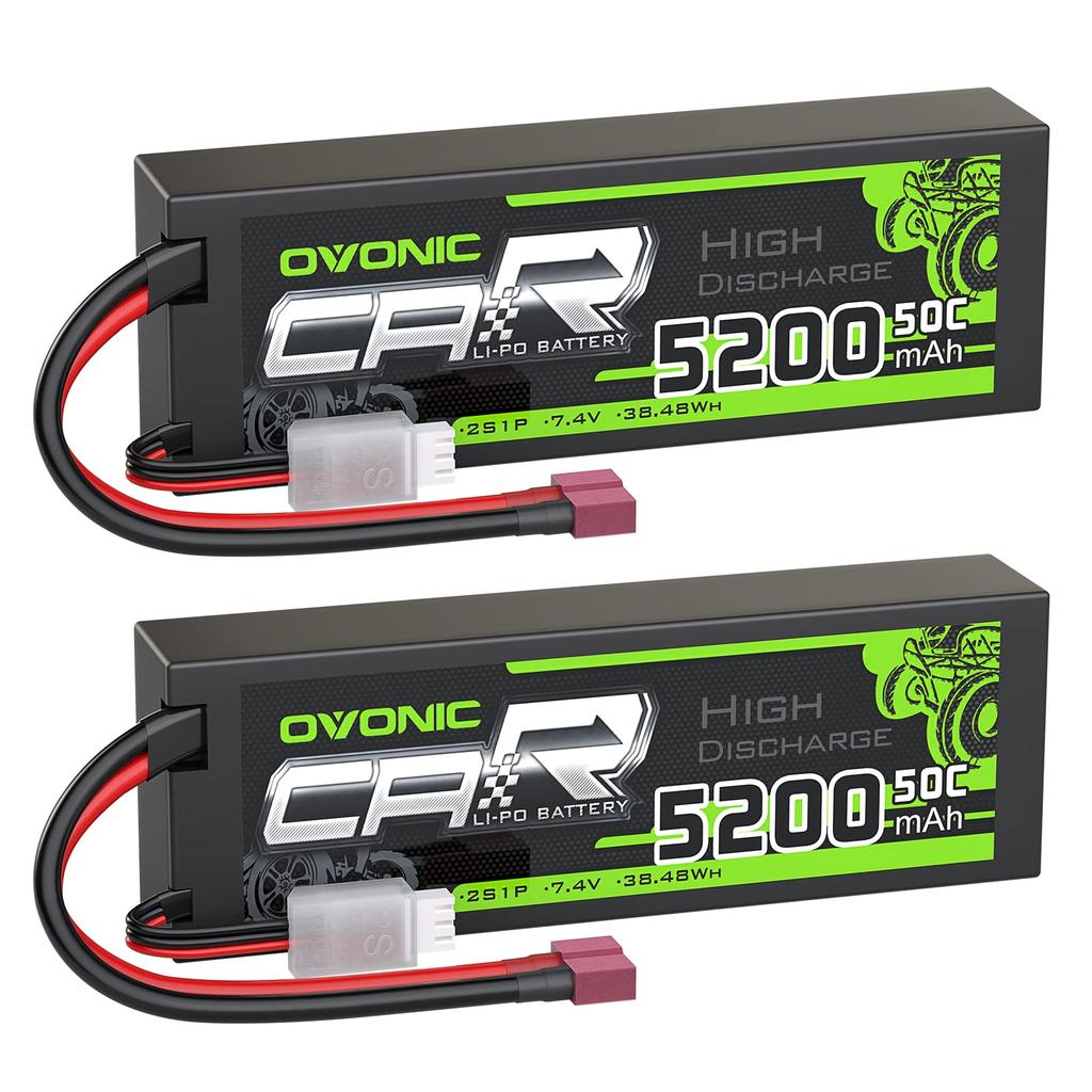 Аккумулятор OVONIC 7.4V LiPo 5200mAh 2S 50C литий-полимерный с разъемом Deans T для различных радиоуправляемых автомобилей, CE, MSDS, UN38.3, RoHS, ISO9001, ISO14001 (Набор из