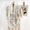 Fresh Summer Fashion and High-end Temperament Herringbone Square Scarf for Women Fashion Temperament Floral Printed Silk Scarf