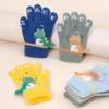 Warm Mittens Boys Full Finger Gloves Cartoon Dinosaur Crocodile Knitted Kids Windproof Anti-ColdCute Baby Winter Gloves