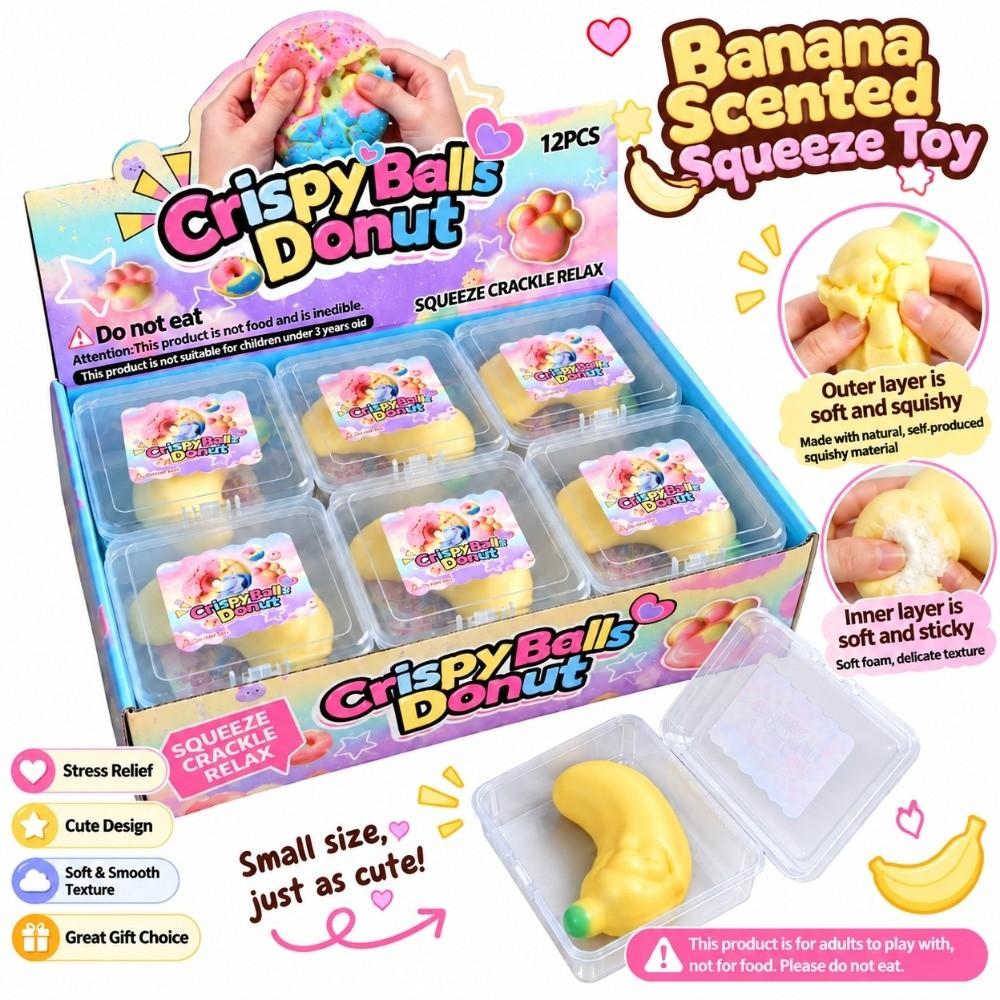 Crackable Texture Crispy Stress Balls Banana Crunchy Sound Ball For Stress Anxiety Relief