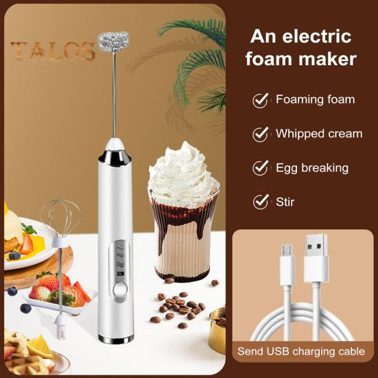 Электрический миксер-пеновыбиватель, венчик для взбивания, 3 скорости, USB-перезаряжаемый ручной блендер для еды, кофе, молока, напитков, яиц, беспроводной, портативный, дизайн кухни