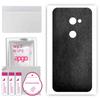 apgo Protective Skin Sticker for the Back Compatible with Sharp Aquos Zero, Wrap Film, Foil, Vinyl - Pattern Black Leather
