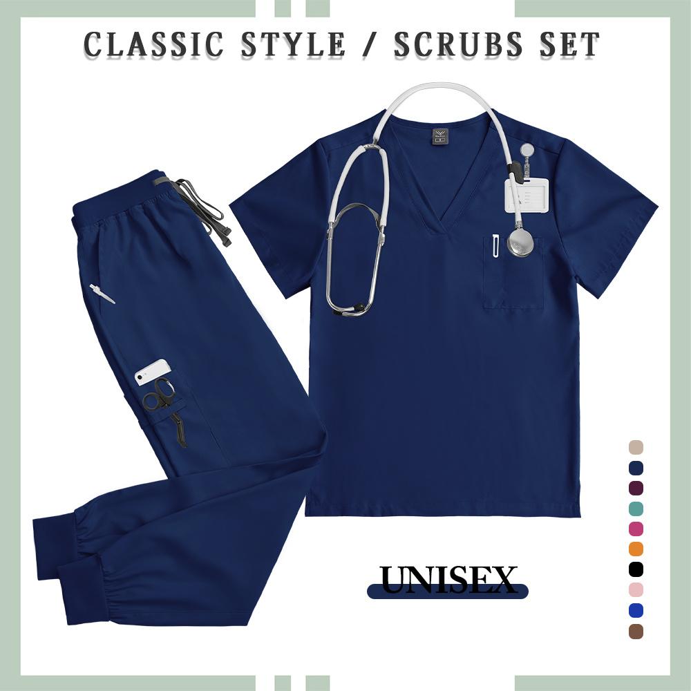 Hot Sale Hospital Pullover Set Women Men Lab Pet Shop Room Uniform Gown Nurse Workwear Accessories