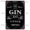 [MyPlate] GIN Plaque Metal Vintage Bar Furniture Plates Panels Tin Sign Tiki Bar Sign Man Cave Decorn Personalized Plate
