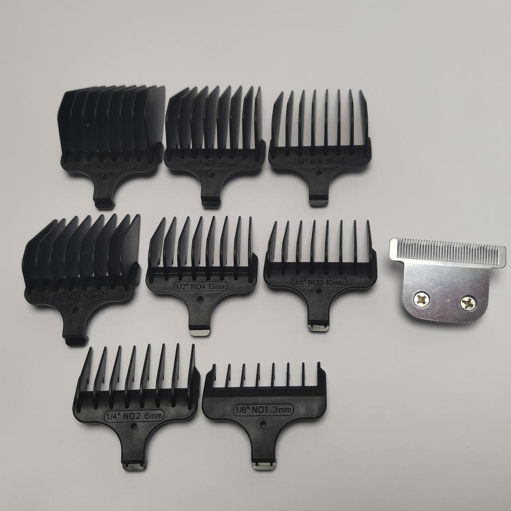 Shaver T-Blade + 8X Clipper Comb #1- #8,1/8"-1",3-25mm Replacement For Wahl 9994