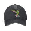 Бейсболка с принтом колибри Яркая Взрослая Унисекс Хлопок Регулируемая Повседневная Джинсовый стиль