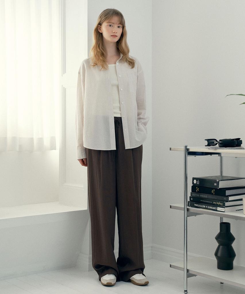 MIND BRIDGE WOMEN [W] Linen Wide Full Elastic Waist Pants - 2 Colors