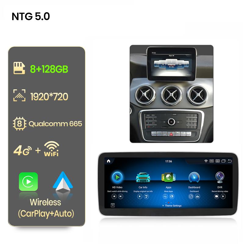 Junsun Qualcomm 665 Wireless CarPlay Andorid Auto Car Radio For Mercedes Benz A Class CLA GLA W176 2013-2018 Intelligent System Stereo