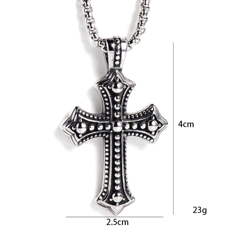 Vintage Gothic Necklace, Men'S Student Personality Hip Hop Titanium Steel Pendant Necklace
