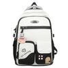 Color Block Student School Bag Women's Large Capacity Lightweight Backpack