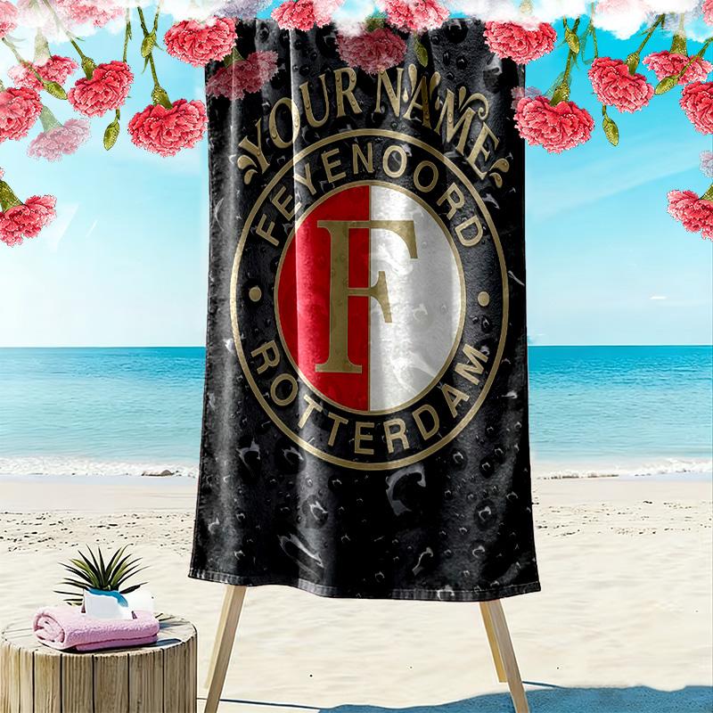Feyenoord Custom Name Print Beach Towel Large Soft Quick Dry Towel For Beach Camping Swimming