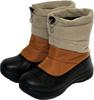 Albertle Unisex EVA Snow Boots with Fully Waterproof Soles and Padded Beige and Orange AL-WP1810 Uppers,