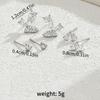 Sweet stud earrings set women's inlaid zircon butterfly shape design earrings earrings