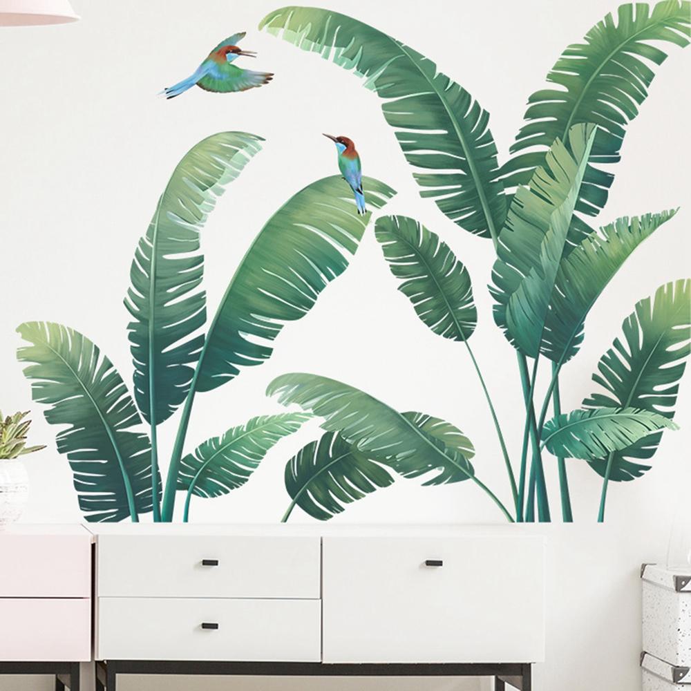 Тропическая зеленая черепаха задний лист дома гостиная стены украшения наклейки самоклеящаяся бумага 30*90 см водонепроницаемые наклейки на стены