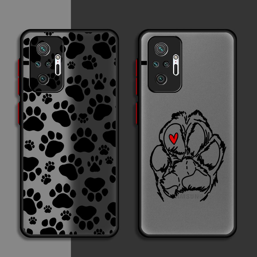 Чехол для Xiaomi Redmi Note 14 10 A4 14C 11 13C 12 13 Pro Plus 9S Funda Задняя крышка телефона Милые отпечатки лап питомца