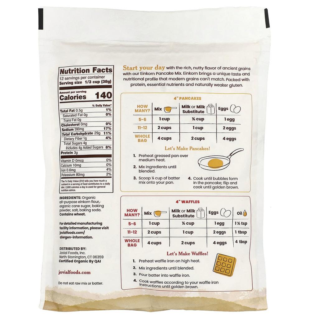 Jovial, Whole Wheat Pancake & Waffle Mix, 16 oz (454 g)