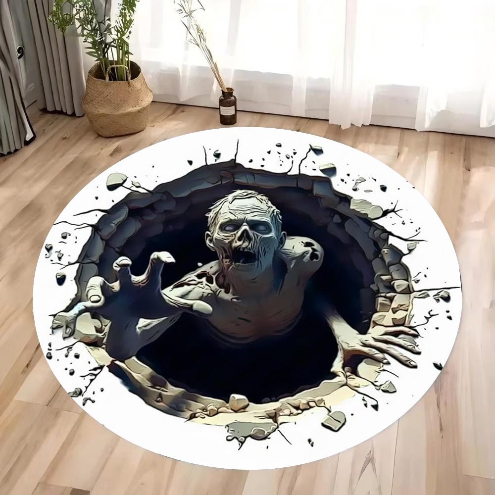 3D Круглый Ковер Хэллоуин Ужасы Ковер Зомби Апокалипсис Подходит для Ковра в Спальне Гостиной Домашний Декор Подарки
