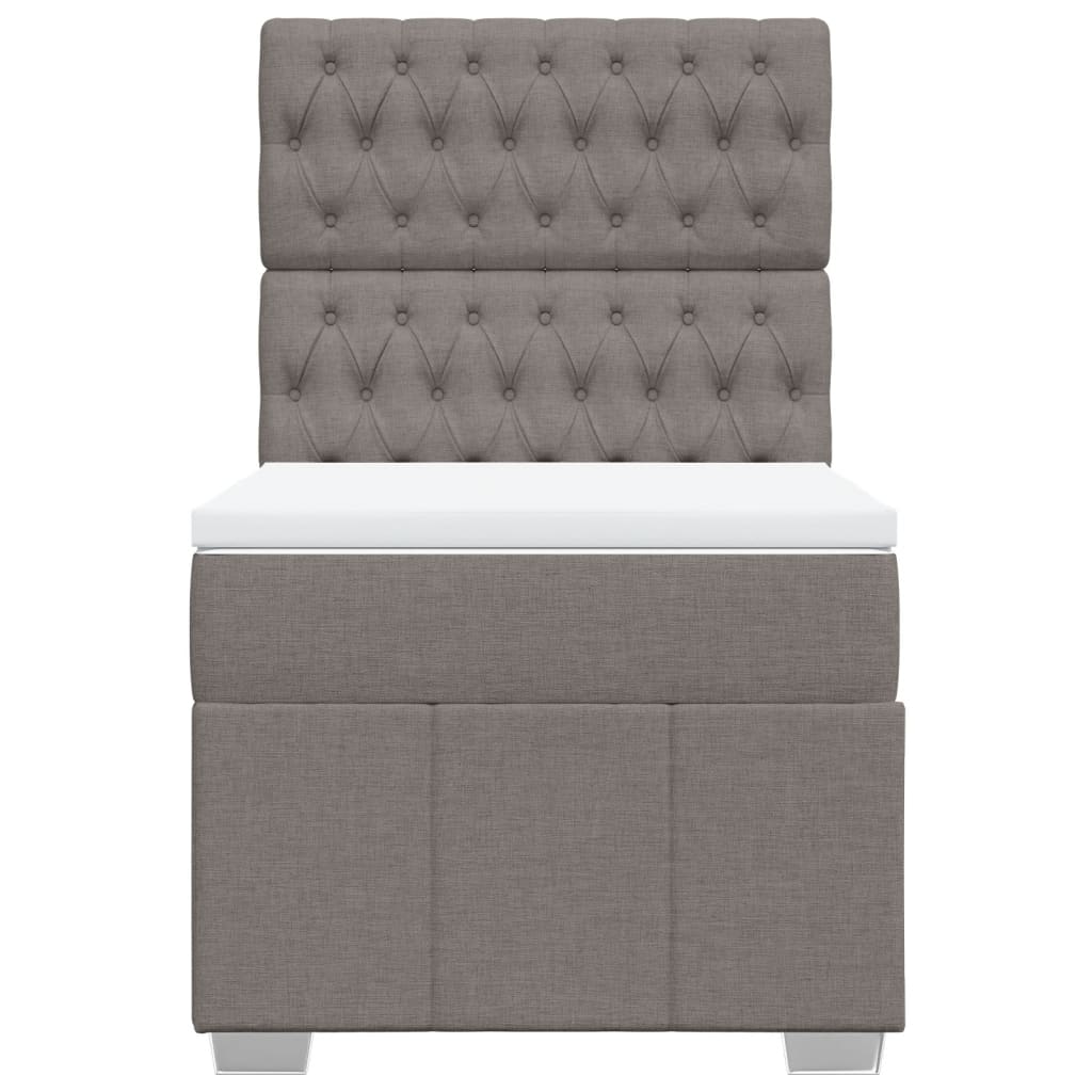 Box Spring Bed with Mattress Taupe 100x200 cm Fabric
