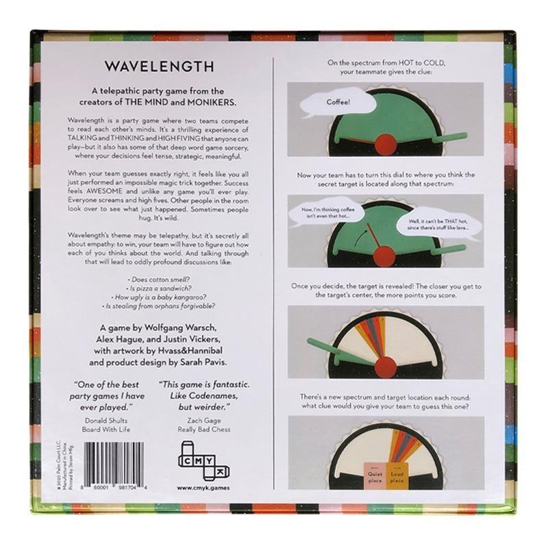 Настольная игра Wavelength, Казуальная настольная игра для вечеринки, Семейная телепатическая интерактивная игра, Английская версия, для 2–12 игроков