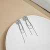 Модные серьги-кисточки с мерцающими цирконами для модных девушек
