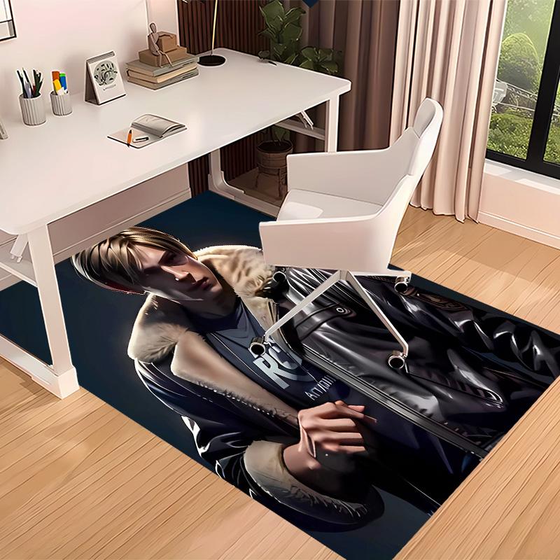 Resident Evil Leon S. Kennedy Printed Absorbent Washable Carpet, Non-Slip Bathroom Mats, Kitchen Rugs, Yoga Mat,Living Room Entrance, Camping Picnic R