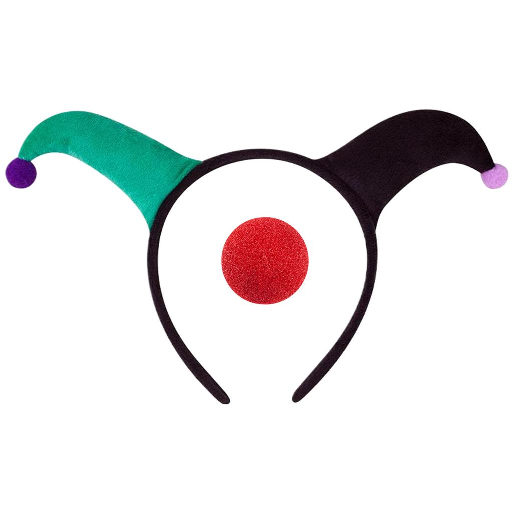 Colorful Clown Headband With Nose Set Costume Cosplay Accesories For Carnival Birthday Parties And Dress Up Event