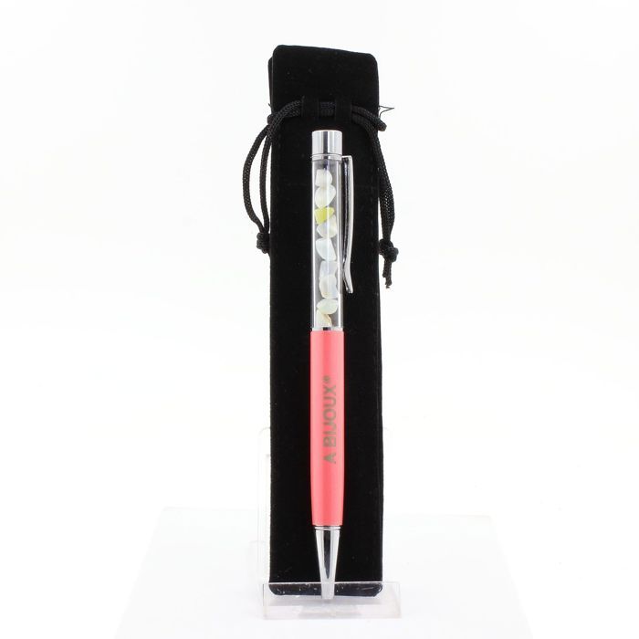 Stones and Minerals. Australian Multicoloured Opal Mineral Pen. Salmon Pink Color.