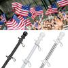 1 Set Wall Mount Flagpole 3/4 Sections 360 Degrees Rotating Tangle-Free Ring Clip Weather-resistant Metal Outdoor Porch Truck House Estate Flag Pole