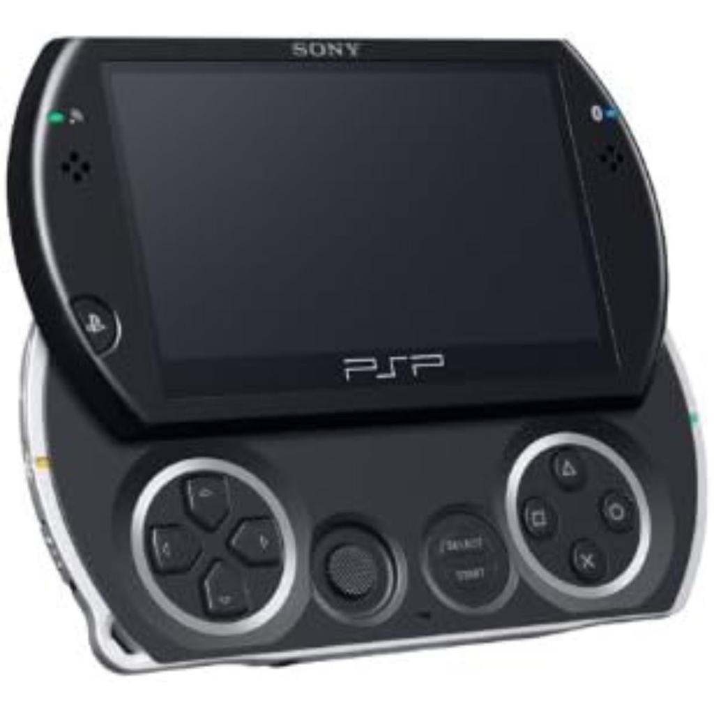 Восстановленная портативная консоль Sony PSP go черного цвета с замененным ЖК-экраном (PlayStation go) (PSP-N1000PW)