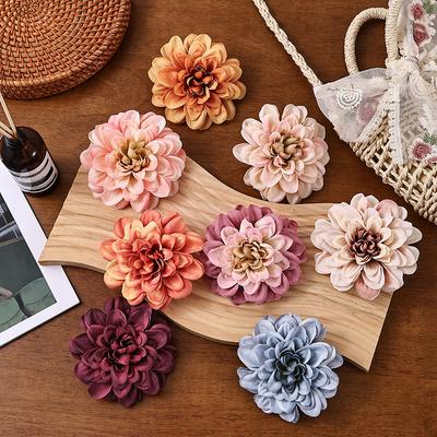 Георгин Искусственный Цветок Головка Свадебное Украшение DIY Материал Цветочный Венок Сцена Для Фотосъемки Осенняя Цветочная Композиция