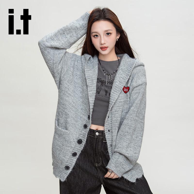 Женский кардиган на пуговицах с капюшоном Izzue