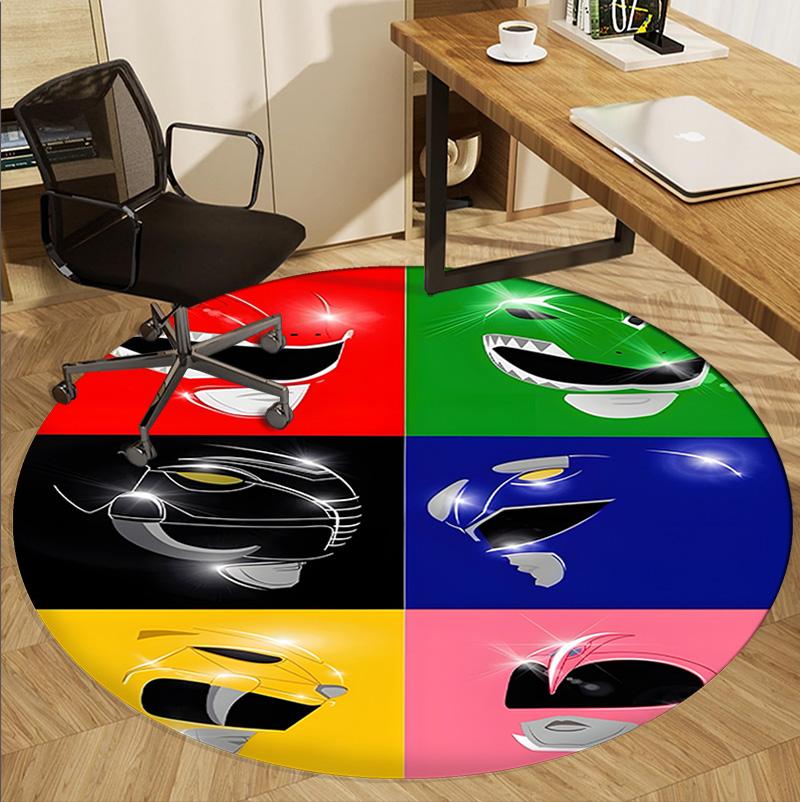 Круглый коврик с узором «Могучие рейнджеры» (Mighty Morphin Power Rangers), коврик для помещений/улицы, для пикника, игровой комнаты, спальни, офиса, гостиной, ковер для декора дома, День рождения Gi
