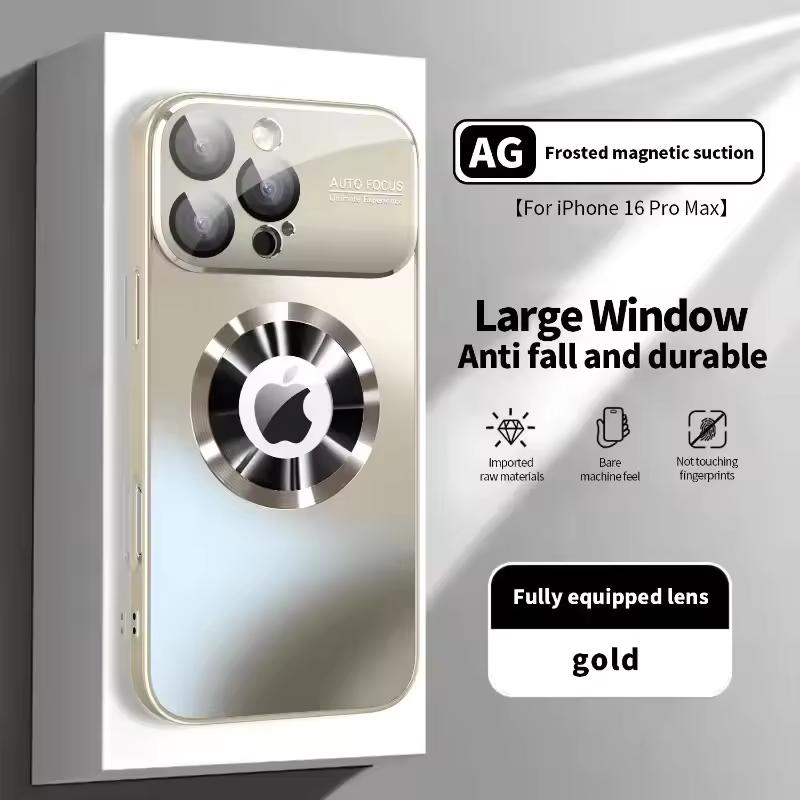 Новый роскошный матовый чехол цвета «металлический титан» для iPhone17 Air 16 15 14 Plus 13 12 11 Pro Max для Magsafe, чехол с защитой камеры и стеклянной линзой