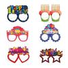 6Pcs Happy Birthday Glasses Frame Baby Shower Kids Boys Girls Birthday Party Decoration Paper Eyeglasses Eyewear Photo Prop Party Supplies