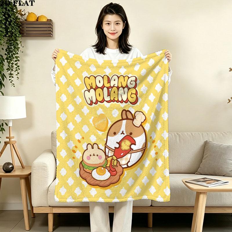 1 шт. Плед Molang, Высокое качество, Удобный для всех сезонов, Домашний декор, Тепло и Уют