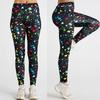 High-waisted Polka Dot Graffiti Print Sports Bottoms Women Yoga Trousers Stretchy Sweatpants Printed Leggings