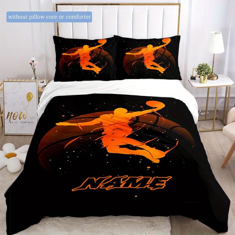 Basketball Shooting Duvet Cover Soft Bedding Set For Bedroomdorm Personalized Name Threepiece Set 1 Duvet Cover And 2 Pillowcases Perfect Gift For All