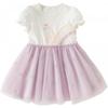DAVE & BELLA Girls' Swan Print Mesh Princess Dress