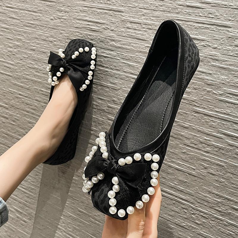 2024 Spring Summer Shoes Women Flats Elegant Ladies Leopard Shoes Fashion Brand Woman Boat Shoes Flat Plus Size 42 A4376