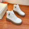 2025 осень и зима новые маленькие белые туфли женские высокие повседневные туфли модные ботинки Martin на толстой подошве ZY12290/ZY12291