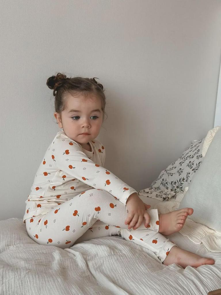 Korean Autumn Pajamas for Girls: Long-Sleeve Baby and Toddler Sleepwear Set