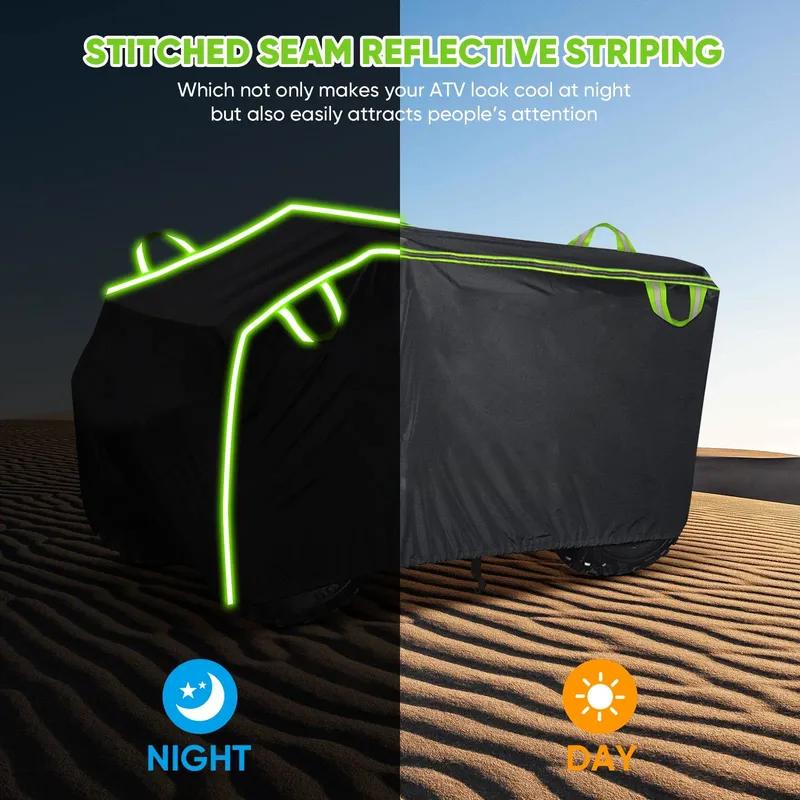 ATV Cover with Buckle Waterproof Heavy Duty 4 Wheeler Cover Dustproof Anti UV Windproof All Weather Outdoor Storage Quad Cover