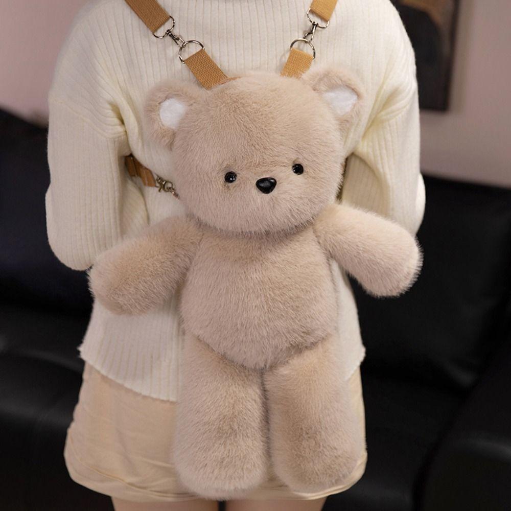 Animal Running Bear Plush Backpack Stuffed Rabbit Plush Schoolbag Girl Gift